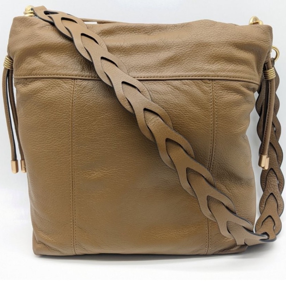 NEW! REBECCA MINKOFF Alex Leather Slouchy Shoulder Bag in Military